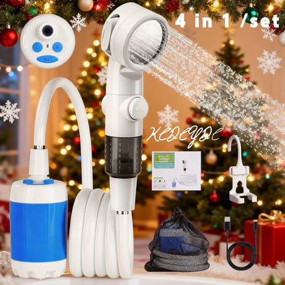 Portable Outdoor Shower Pump 4-in-1 Set | IPX7 Waterproof Camping