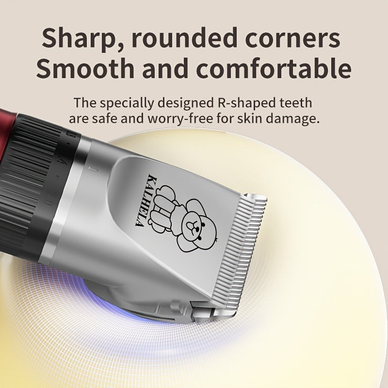 Pet Grooming Clippers Rechargeable with LED Display - Cordless Electric Dog Cat Hair Clipper, Detachable Blades 4 Guide Combs Low Noise, Professional Wireless Pet Trimmer with Accessories, Red