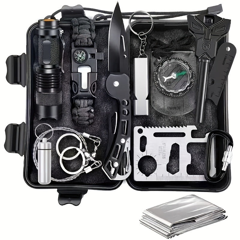 Tactical Knife Set 28-in-1 Survival Equipment – Men's Outdoor Tool Kit for Camping, Hunting, Fishing & Hiking | Perfect Father's Day Gift for Dad & Husband