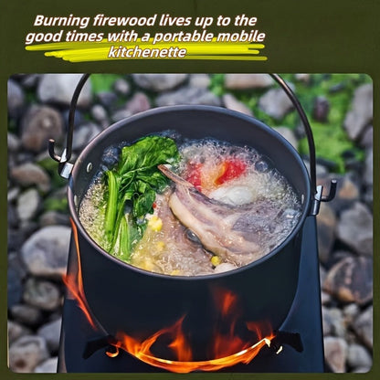 Wood Burning Campfire Stove – Heavy Duty Outdoor Camp Stove with Sturdy Legs & Air Vents for Hiking Backpacking Picnic BBQ Travel