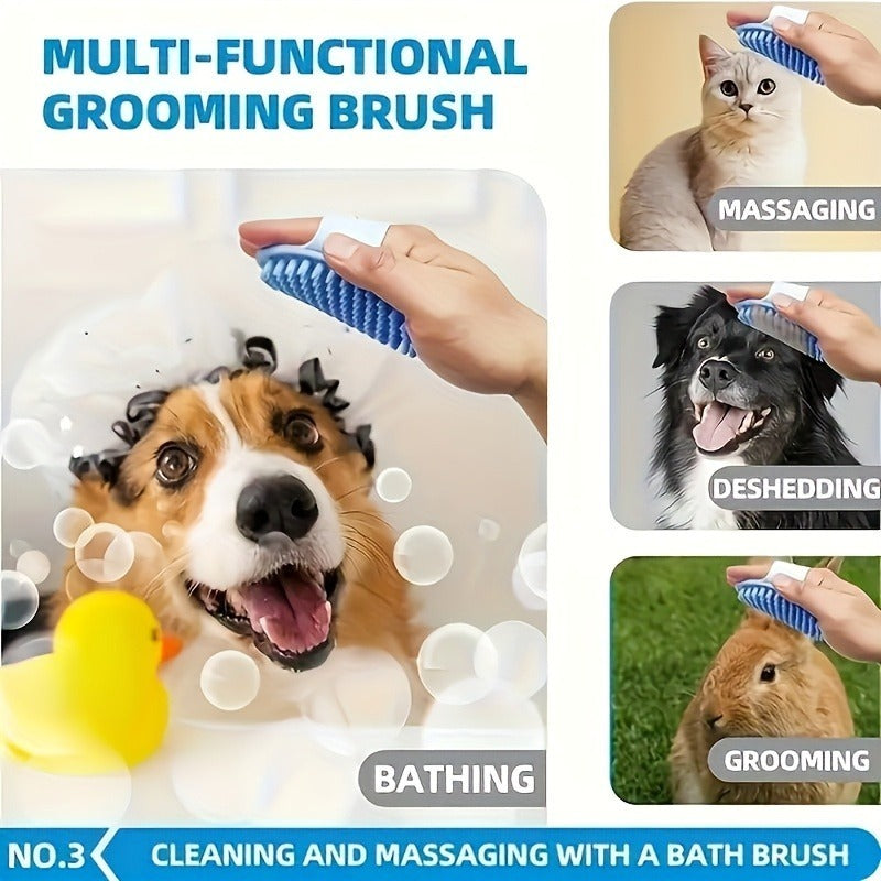 Dog Grooming Kit Set 6pcs – Pet Brush, Microfiber Towel, Washing Gloves & Shedding Tool, No Power Required, Essential Home Pet Care for Shiny Healthy Coat, Dogs & Cats