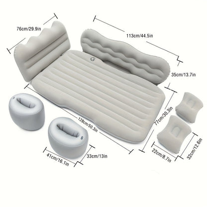 Car Inflatable Mattress SUV Back Seat Sleeping Pad Foldable Portable Travel Air Bed with Electric Pump Storage Bag Repair Kit for Camping Road Trip Outdoor Adventure Fits SUV Sedan MPV