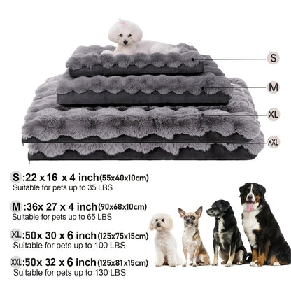 Orthopedic Dog Bed for Large Dogs - XL XXL Memory Foam Pet Bed with Removable Washable Cover, Anti-Slip Base, Faux Fur Kennel for Joint Relief, Machine Washable, Dirt-Repellent, Small Medium Large XLarge
