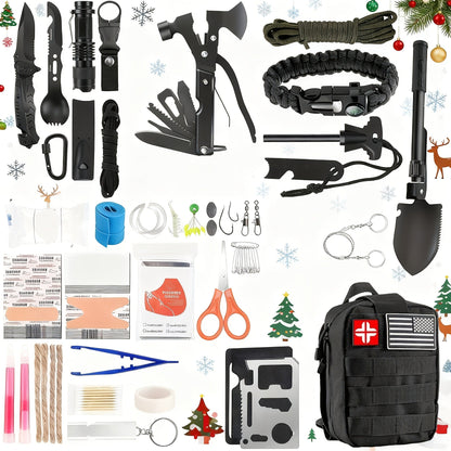 Outdoor Multifunctional Tool Kit 212 260 Piece Professional Camping Gear Bag for Men Women Hiking Hunting Adventure Gift Black Green Khaki