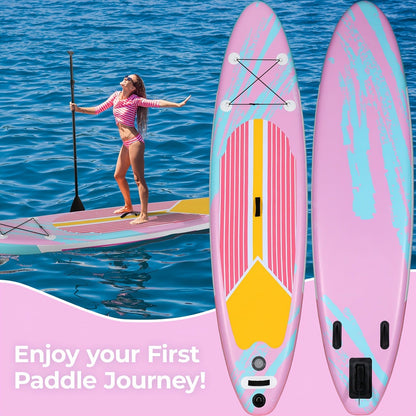 Stand Up Paddle Board 10ft/11ft/12ft – 3-Fin SUP with Floating Paddle, Ankle Leash, Pump & Carry Bag | Yoga Touring Fishing All Levels
