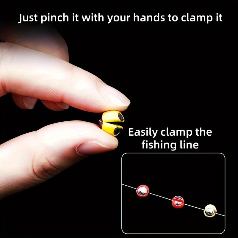 Fishing Sinkers 100pcs Rubber Coated Split Shot - 5 Sizes 1B-5B Detachable Round Mouth Lead Weights, Mixed Colors, Freshwater Saltwater Fishing Tackle