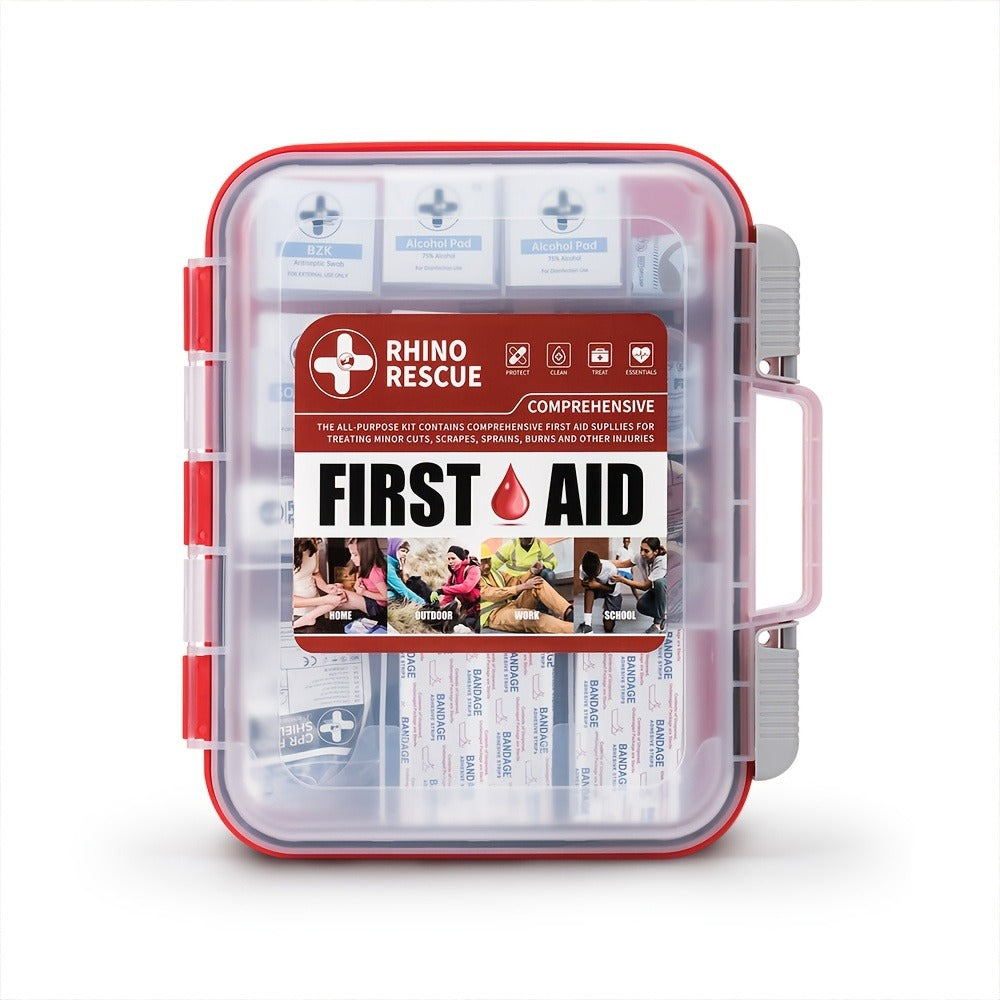 OSHA First Aid Kit All-Purpose – Premium Medical Supplies for Home, Office, Outdoor & Emergency Use with Bandages, Gauze, Burn Gel, Cold Pack & Gloves, OSHA Compliant Professional Kit