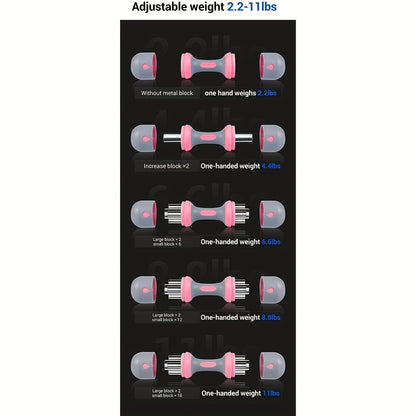 Neoprene Dumbbell Pair with Non-Slip Grip – Versatile All-in-One Weights for Home, Gym & Office – Full Body Workout Dumbbells, Easy Storage, Black or Pink