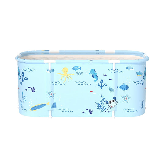Soaking Tub Foldable Portable for Adults 47.2"x19.7"x21.7" – Freestanding Hot Bath & Ice Bath Spa Tub, Family Bathroom Bathtub, Ocean Style