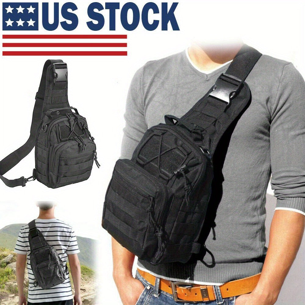 Tactical Sling Backpack – Foldable Crossbody Chest Bag for Men & Women, Large Capacity, Multi-Functional Shoulder Pack for Hiking, Travel, Fishing & Daily Commute