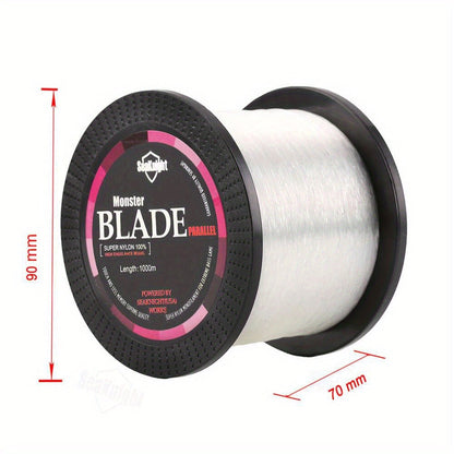 Monofilament Fishing Line 1000M / 1093Yds – Nylon Mono Line for Freshwater & Saltwater, 2-35LB, Black & White