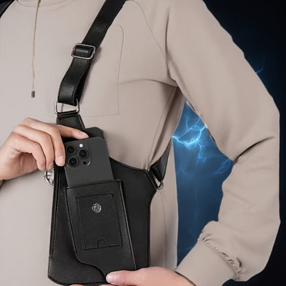 Men's Vintage Chest Bag with Hands-Free Phone Holder - Lightweight Crossbody Vest Pack for Cycling, Hiking, Running & Fitness, Multi-Functional Outdoor Shoulder Bag Gift for Men