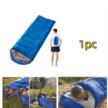Lightweight 4 Season Sleeping Bag Envelope Design with Drawstring Closure Adjustable Hood Strap Portable Camping Sleep Bag for Backpacking Hiking Mountaineering Travel Indoor Outdoor