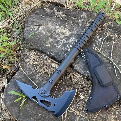 Camping Hatchet Axe with Saw – Tactical Survival Axe for Firewood Chopping, Logging & Hiking | Protective Cover Included