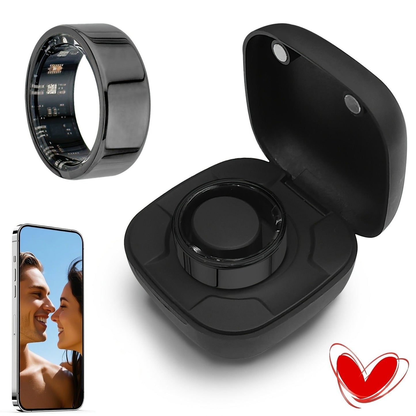 Smart Ring Health Monitor – Step Counter, Sleep Tracker, Heart Rate & Fitness Tracker Ring for Men | Multiple Sizes & Colors