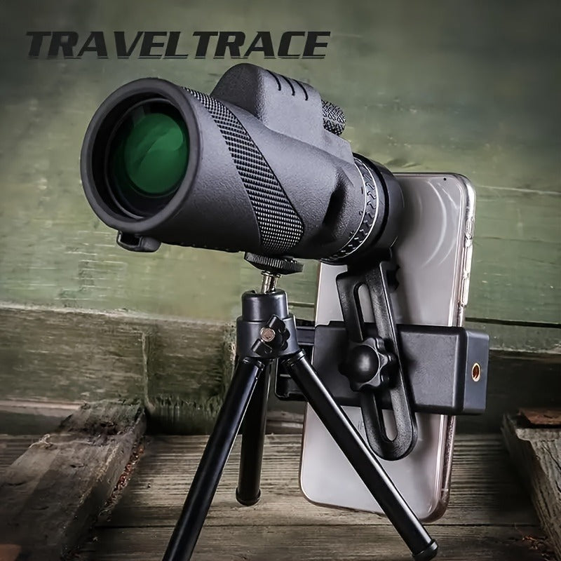 High Power Monocular Telescope with Smartphone Adapter and Tripod, BAK4 Prism HD Monocular for Bird Watching Wildlife Viewing Hiking Camping, Waterproof Compact Scope for Adults and Kids