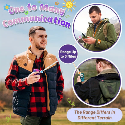 FRS Walkie Talkies 22 Channel 3 Mile Range VOX 99 Privacy Codes Kids Family Two Way Radio for Camping Hiking Cycling Outdoor