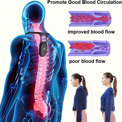 Smart Posture Corrector with Vibration Reminder – Intelligent LCD Back & Neck Brace for Hunchback Correction | Wearable Sitting Posture Reminder Device for Adults, Office Workers & Students