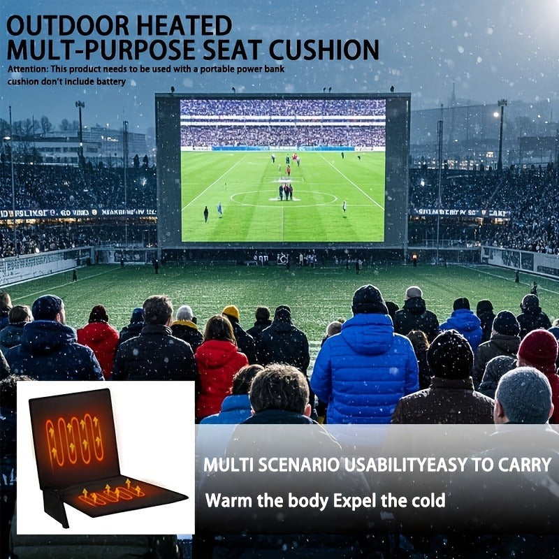USB Heated Seat Cushion Foldable Heating Pad with 3 Adjustable Heat Modes – Portable Electric Warming Cushion for Stadium, Camping, Office & Outdoor Use, Available in 1pc & 2pcs (USB Power, No Battery)