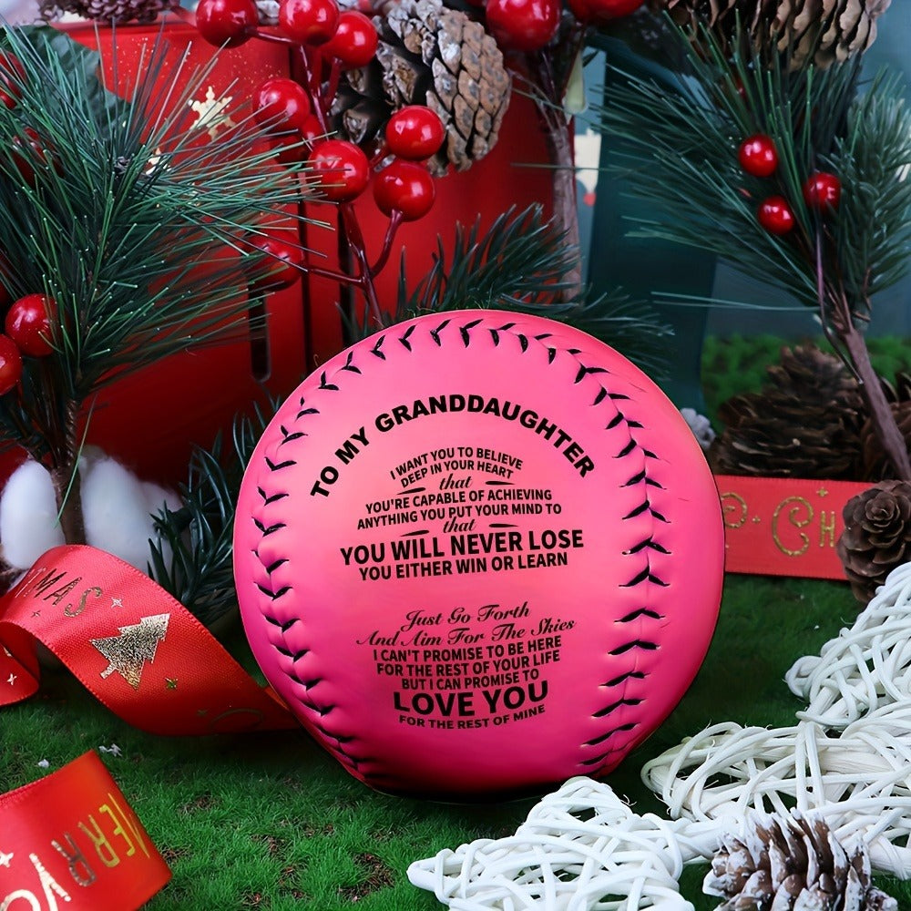 Inspirational PU Softball Gift for Granddaughter Birthday Christmas