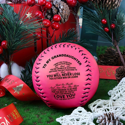 Inspirational PU Softball Gift for Granddaughter Birthday Christmas