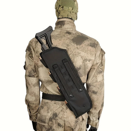 Tactical Shotgun Holster with MOLLE System – 19" 600D Oxford Cloth, Adjustable Strap & Shell Loops, Lightweight Hunting & Shooting Scabbard for Tactical Vests, Belts & Packs
