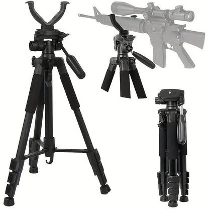 Adjustable V-Shape Shooting Tripod Stand 21-59 Inch, Heavy Duty Rifle Gun Rest Tripod for Outdoor Hunting Shooting Practice Photography, Portable Folding Bipod Tripod with V Yoke for Range and Field Use