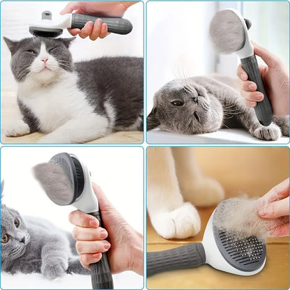 Cat & Dog Grooming Set 9-in-1 & 11-in-1 – Self-Cleaning Slicker Brush, Nail Clippers & File, Flea Comb, Shampoo Brush, Finger Toothbrush & Storage Bag, No Battery, Pink or Blue