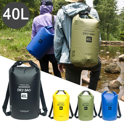 Waterproof Dry Bag Backpack 40L Roll Top Lock Closure PVC Floating Storage Bag for Kayaking Boating Swimming Hiking Camping Fishing Black Army Green Blue Yellow