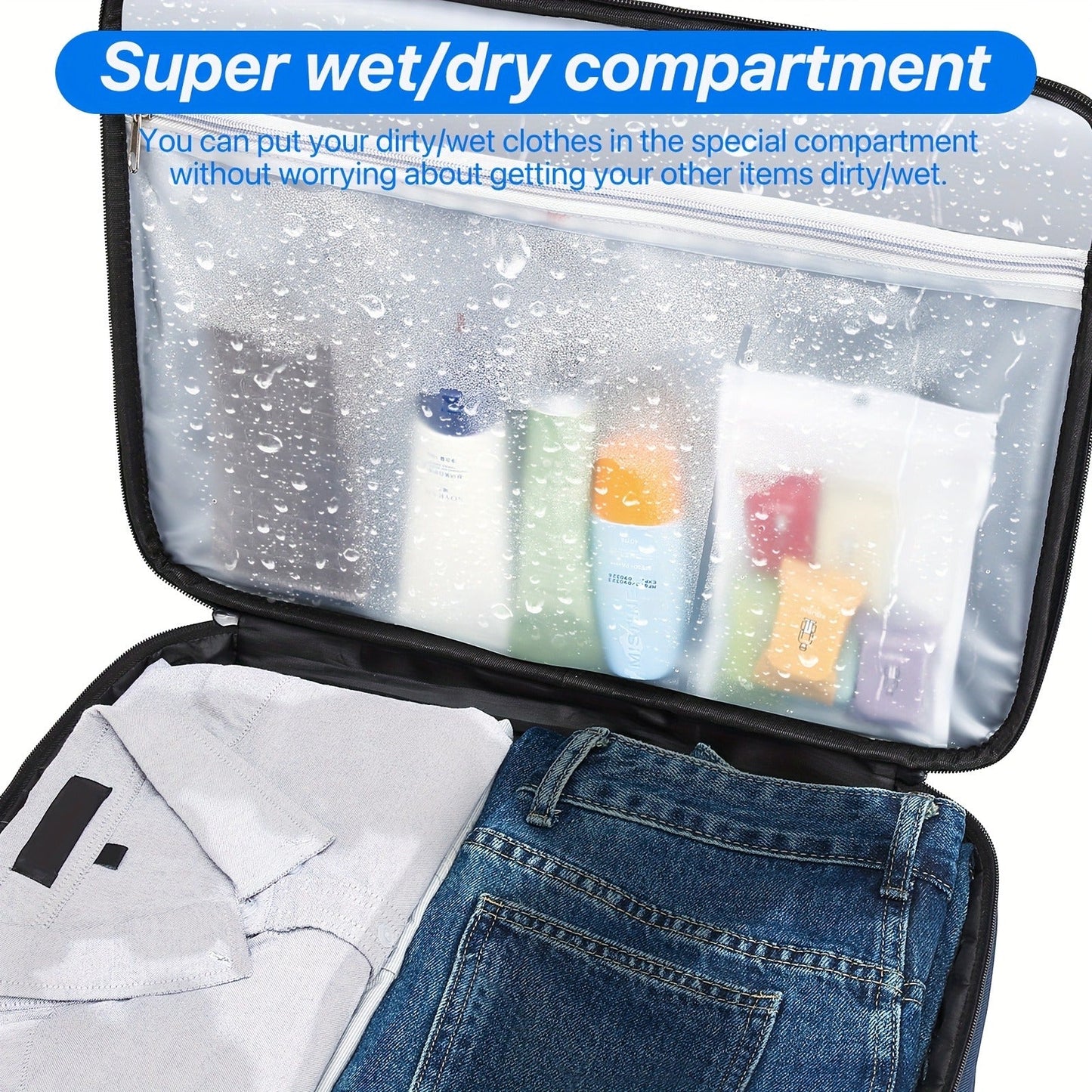 Oxford Fabric Golf Travel Bag Sturdy Double Layer Trunk Organizer with Zipper Closure Compact Golf Gear Storage Bag for Clothes Accessories Perfect Golf Lover Gift Blue