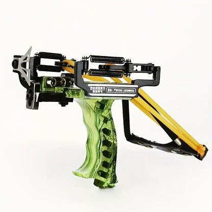 Heavy Duty Stainless Steel Slingshot 6.3 Inch Large Frame, Adjustable Tension Adult Catapult for Outdoor Hunting Target Practice Competitive Shooting, Powerful Wrist Slingshot for Men Holiday Gift