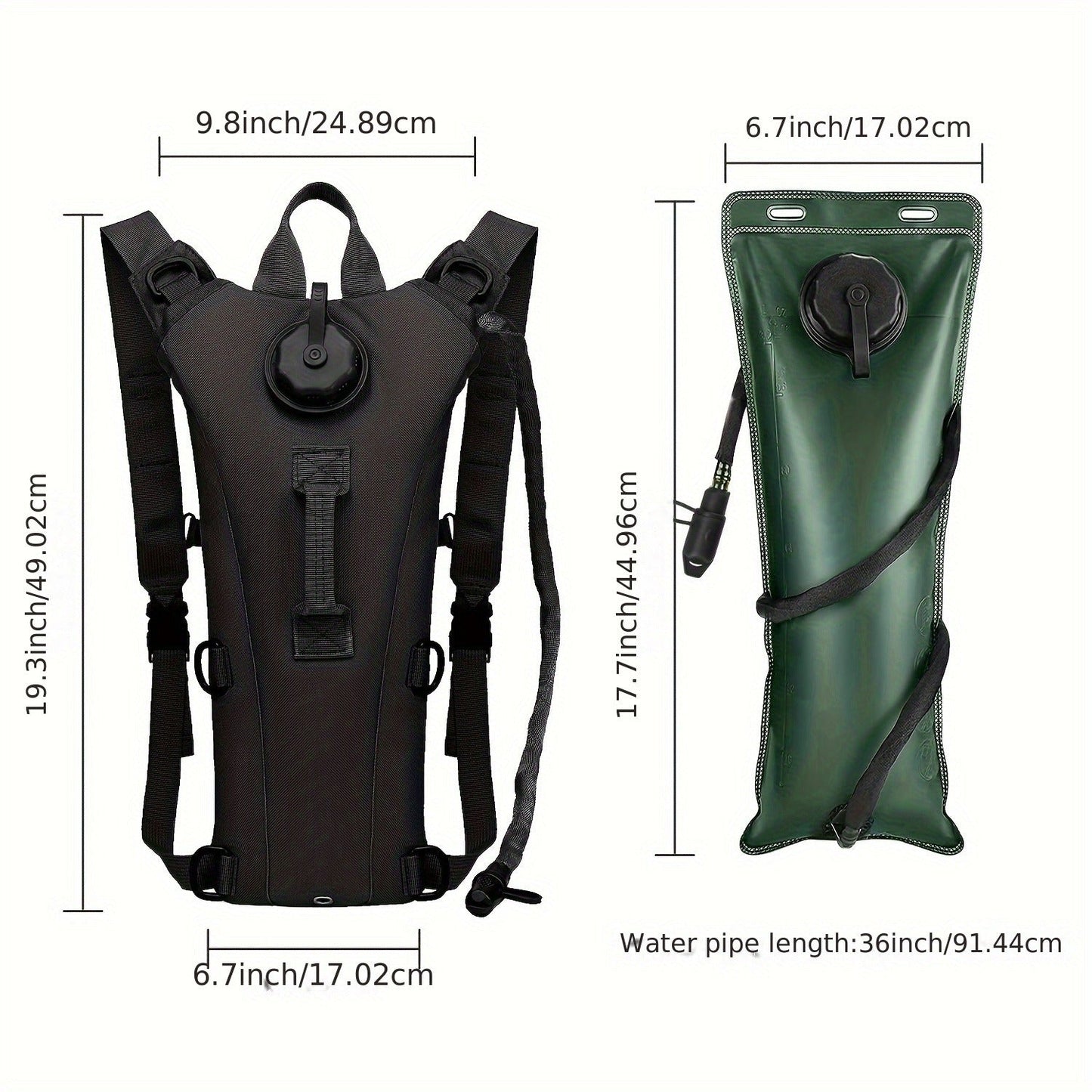 Water Bladder Backpack with 3L & 101.44oz BPA-Free Bladder – Oxford Cloth Hydration Pack for Hiking, Camping & Outdoor Adventures, Multiple Colors Available