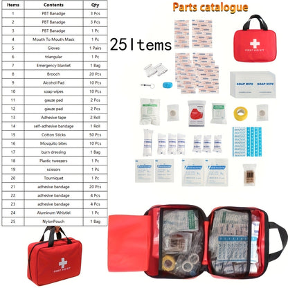 Waterproof Compact First Aid Kit – 25-Piece Premium Trauma Medical Kit for Home, Car, Travel, Camping, Hiking & Boating