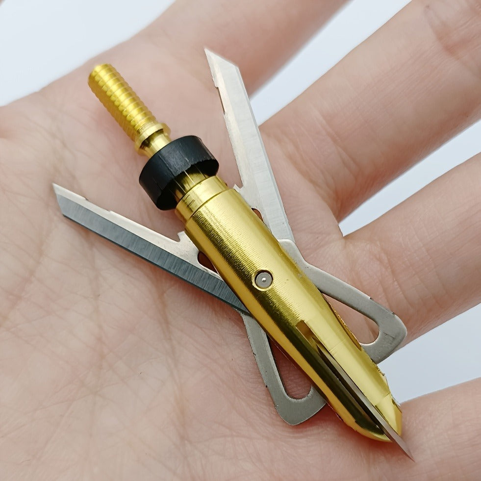 Hunting Broadhead 6PCS 100 Grain – 2-Blade Stainless Steel Archery Arrow Tips with Ferrule Alignment Technology, 2.34" Cutting Diameter, Compatible with Crossbow & Compound Bow for Deer Hunting