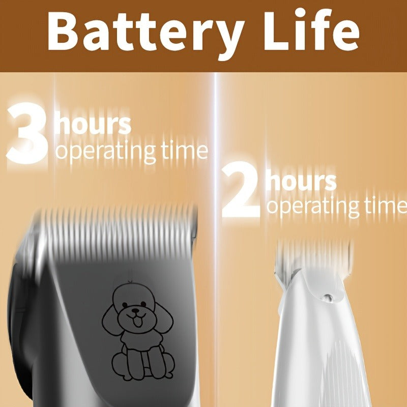 Pet Grooming Kit with Quiet Rechargeable Clippers - Cordless Electric Shaver & Complete Tool Set for Dogs and Cats, Low Noise Home Grooming with Digital Display Option