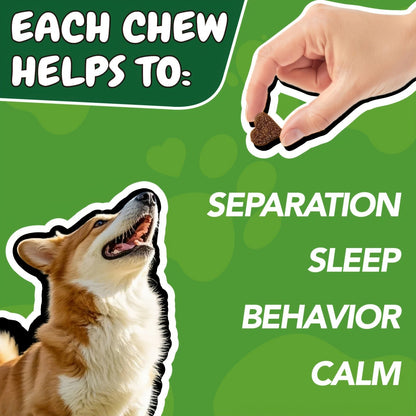 Calming Chews for Dogs & Cats 90ct – Natural Herbal Anxiety & Stress Relief Supplement for Separation, Thunder, Fireworks & Barking, Supports Sleep & Emotional Health, Chicken Flavor