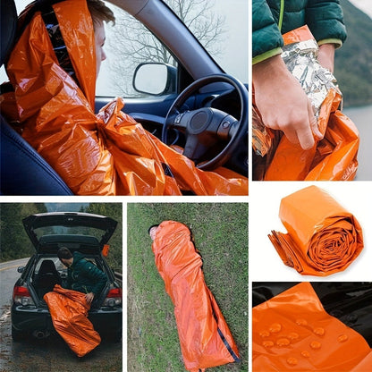 Emergency Sleeping Bag 4-Pack with Survival Whistles – Mylar Thermal Blanket Shelter Bag, Lightweight Waterproof Bivy Sack for Camping, Hiking, Backpacking & Outdoor Survival Gear