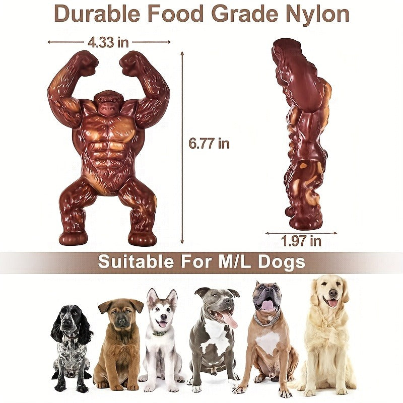 Dog Chew Toy Durable Rubber Beef Flavor Chew Stick for Medium & Large Dogs – Indestructible Teething Toy with Unbreakable Joints, Safe for Aggressive Chewers, Promotes Healthy Gums & Dental Hygiene