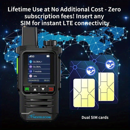 K6 Long Range Walkie Talkies 2 Pack with SIM Cards – 5G Two-Way Radio Set, Ultra-Long Battery Life, Extended Range Two-Way Communication for Field Work, Outdoor Adventures & Long-Distance Use