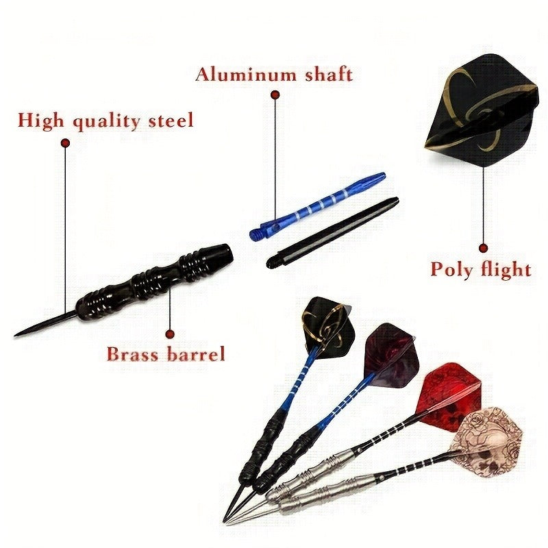 Professional Darts Set with Iron Tips, PET Shafts & Gift Box – Complete Dart Set for Training & Competition – Great Christmas & Holiday Gift for Friends & Family