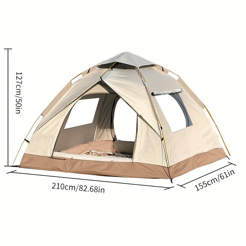 Pop Up Beach Tent Automatic Quick Open Camping Tent Waterproof Sunproof Portable Outdoor Tent 2 Doors 210x150x125cm All Season Square Camp Tent for Hiking Picnic Music Festival Family Outdoor Activities