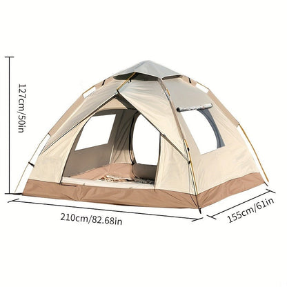 Pop Up Beach Tent Automatic Quick Open Camping Tent Waterproof Sunproof Portable Outdoor Tent 2 Doors 210x150x125cm All Season Square Camp Tent for Hiking Picnic Music Festival Family Outdoor Activities