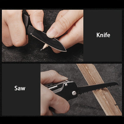 15-in-1 Multitool Pocket Knife – Folding Camping Survival Multi Tool with Screwdrivers & Saw