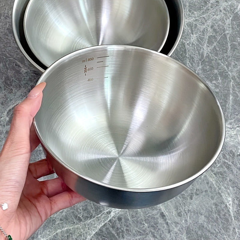 Stainless Steel Mixing Bowls Set of 3 – Nesting Kitchen Bowls for Cooking, Baking, Salad Prep & Food Storage | Dishwasher Safe, Durable Metal Bowls