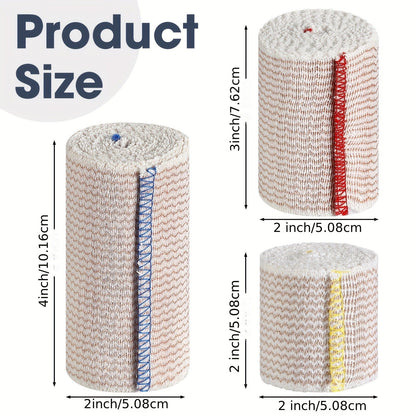 48pcs Elastic Compression Bandage Wrap Set – 2", 3" & 4" Reusable Self-Closure Stretch Bandage Rolls for Sports, Sprains, Swelling & Injury Recovery, Washable & Breathable Athletic Wrap