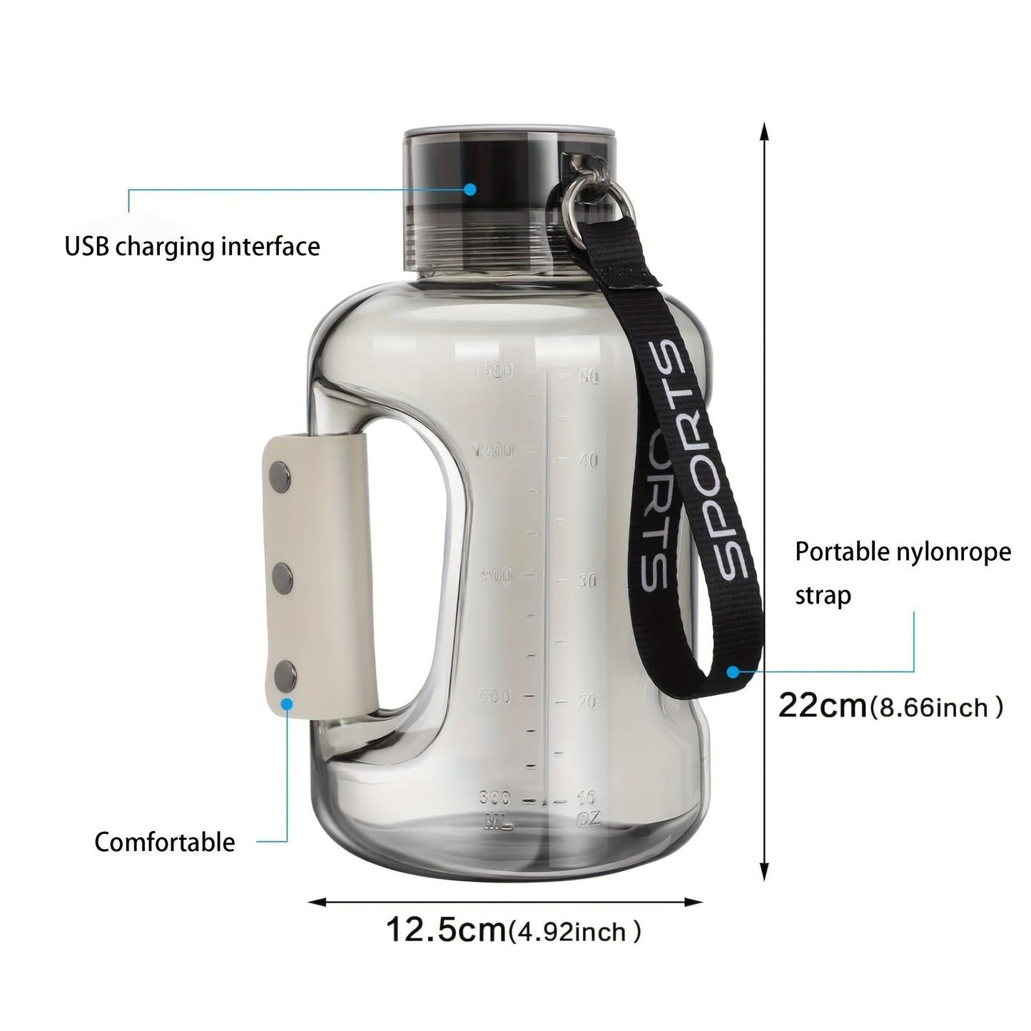 Hydrogen Water Bottle 1.5L with SPE PEM Technology – Portable Water Ionizer Generator, Hydrogen-Rich Water in 5 Minutes for Home, Office, Travel & Outdoor