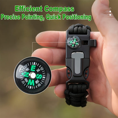 Paracord Survival Bracelet 2-Pack – 5-in-1 Tactical Emergency Bracelet with Fire Starter, Compass, Loud Whistle & Scraper, Outdoor Gear for Hiking, Camping, Fishing, Hunting & Survival Kit