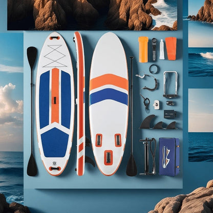 Ultralight Inflatable SUP Board Wide Stable Design Non-Slip EVA Deck Portable Quick-Dry All-Season Performance for All Skill Levels Beginners Adults