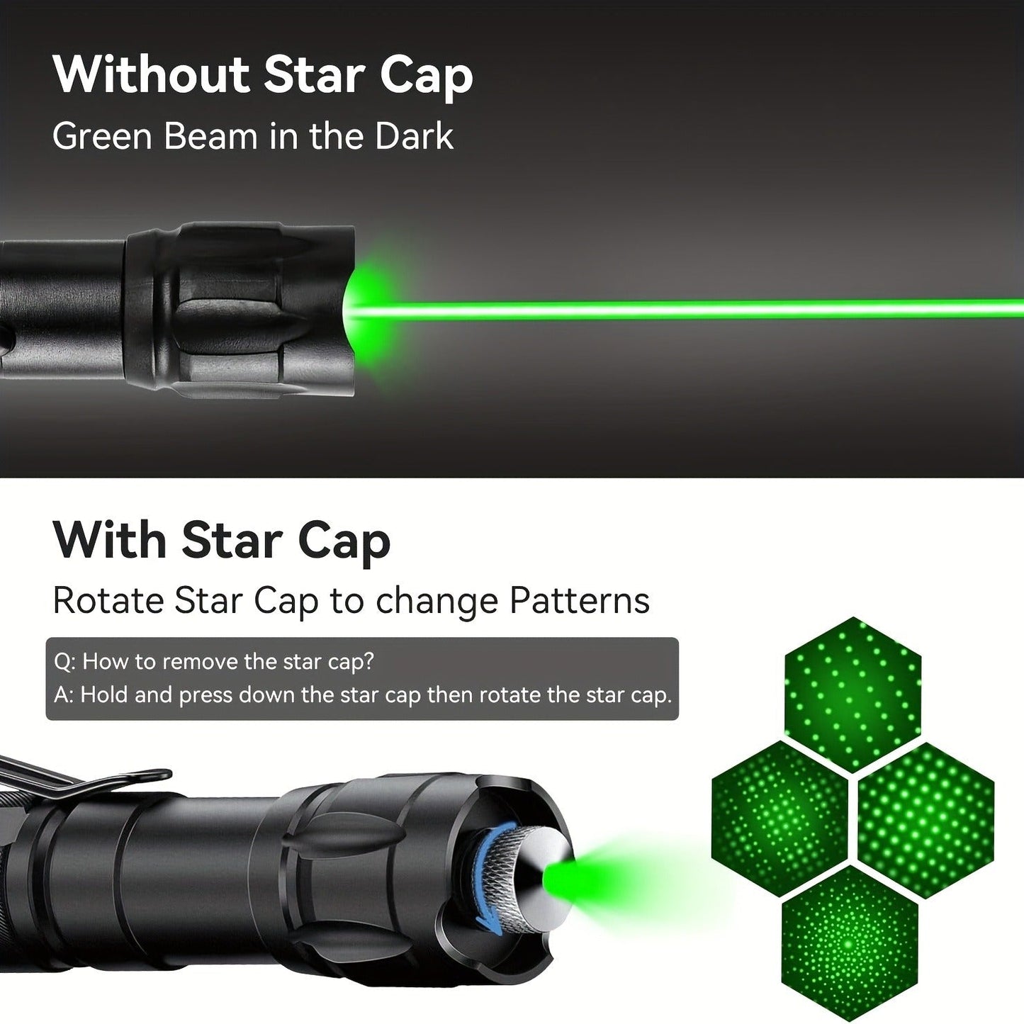 Tactical Laser Pointer with Battery & Charger, Red Green Purple