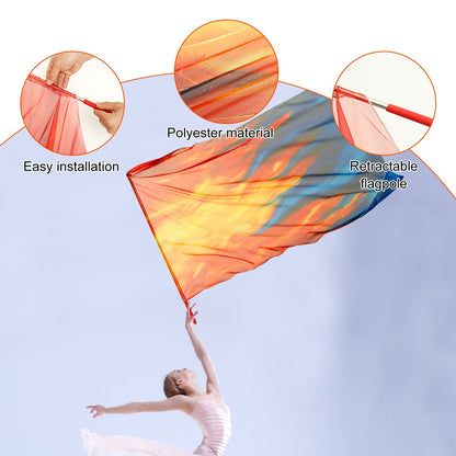 Praise Dance Flags with Scalable Rods – Rectangle Worship Set